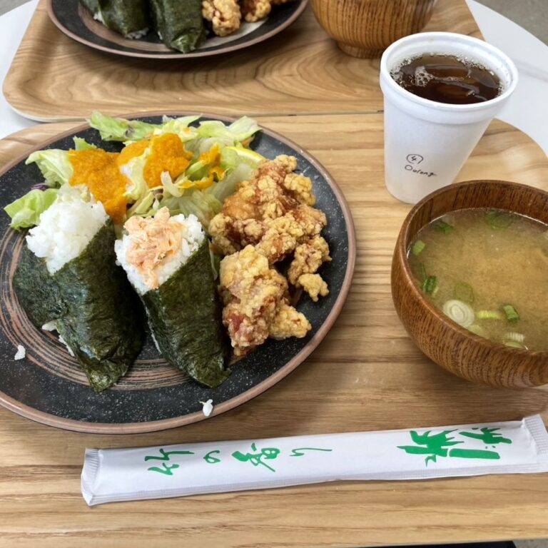 ミシガン州ノバイ　おにぎりと唐揚げ定食！